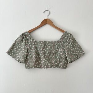 Handmade Vintage Floral Crop Top XS